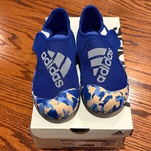 Adidas Kids Blue Camo Slip-On Sneakers